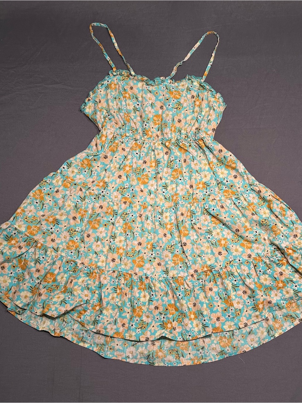 Arizona Jean Co Floral Tiered Ruffle Mini Dress with Tie Back